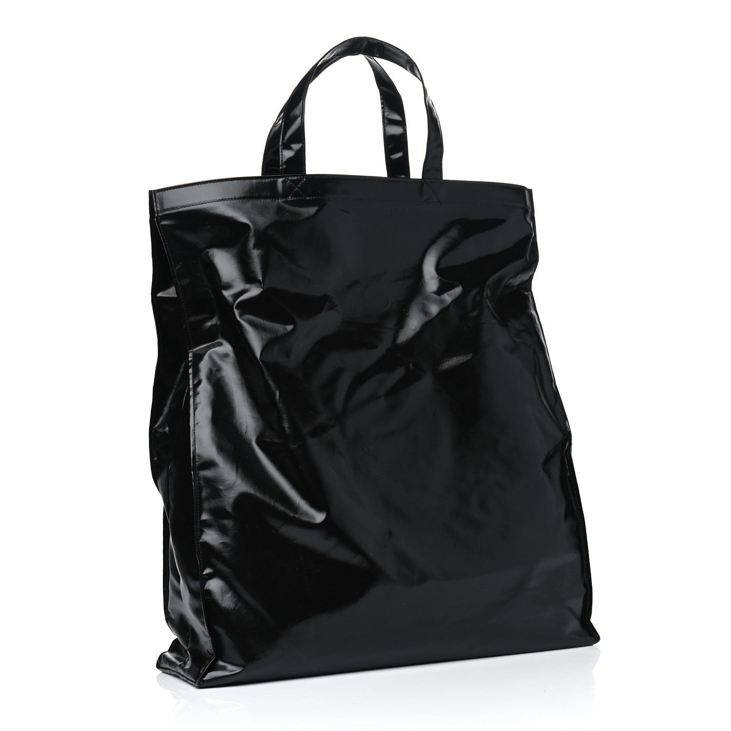 Gucci Patent Canvas Frame Logo Vertical Tote Black Crop 2 of 4