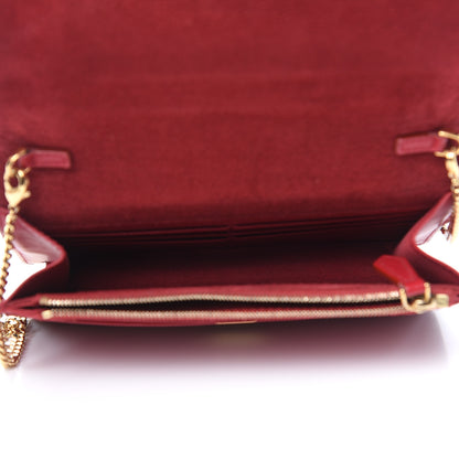 Fendi Vitello Century Eyebrow Monster Eyes Embossed Tube Wallet on Chain Fragola 5 of 11