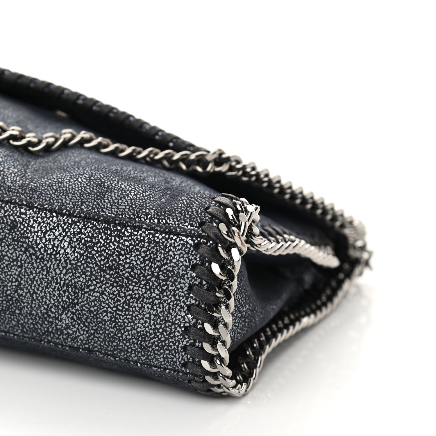 Stella McCartney Chamois Shiny Dotted Mini Falabella Crossbody Bag Ruthenium 8 of 9