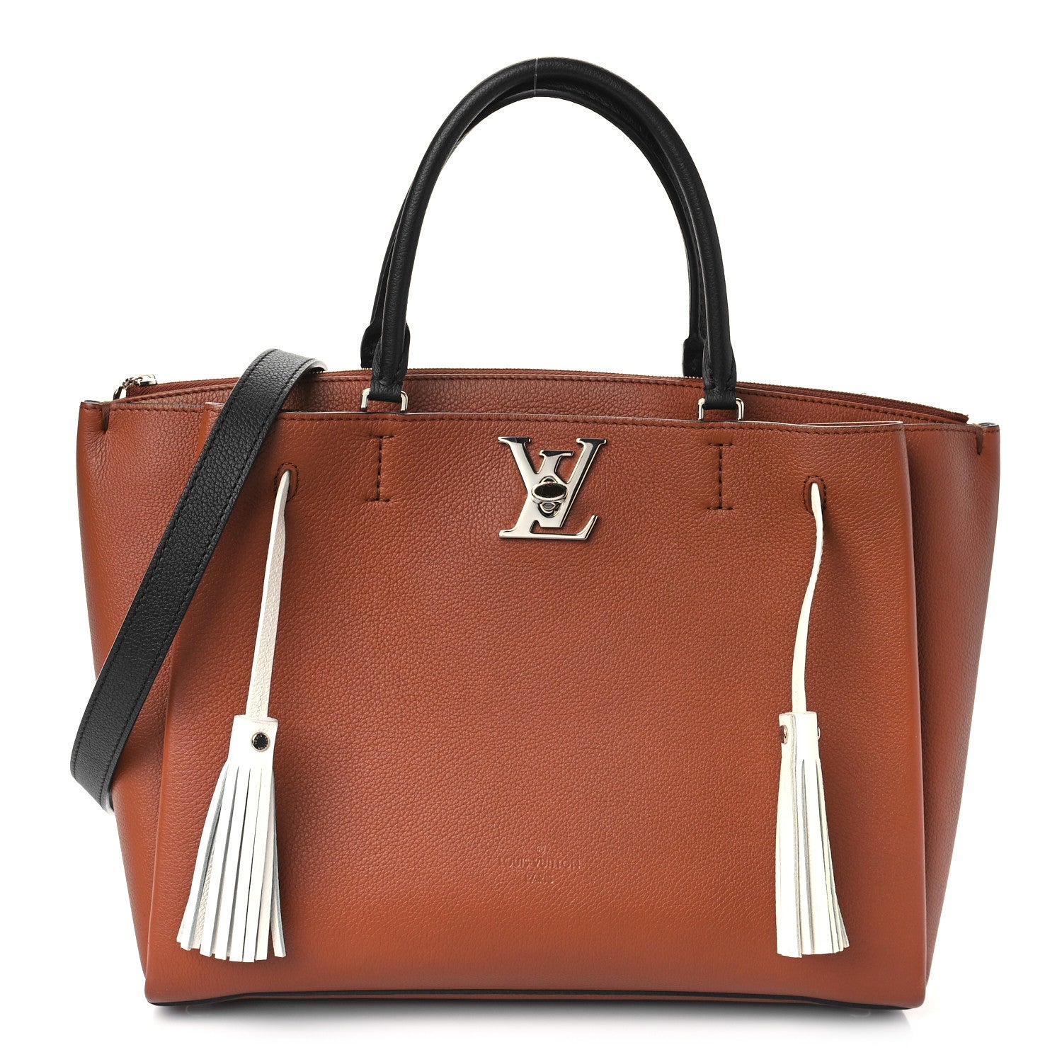 Louis Vuitton Calfskin Lockmeto Caramel Creme Black 1 of 8