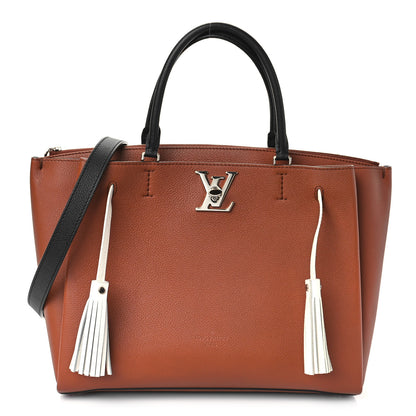 Louis Vuitton Calfskin Lockmeto Caramel Creme Black 1 of 8