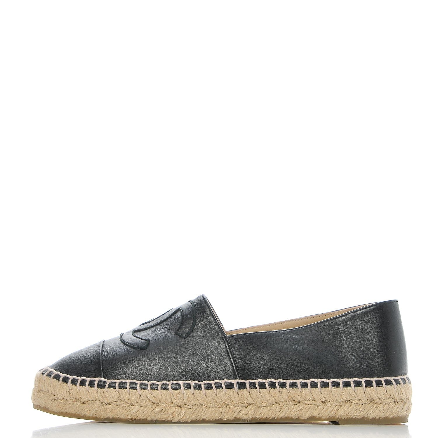 Chanel Lambskin CC Espadrilles 38 Black 1 of 11