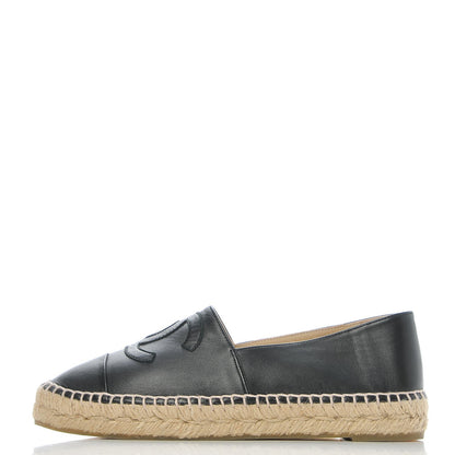 Chanel Lambskin CC Espadrilles 38 Black 1 of 11