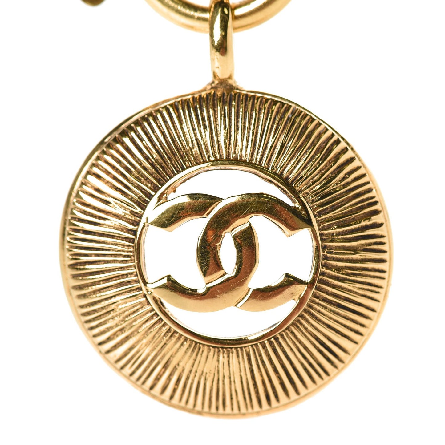 Sunburst Cutout CC Necklace Gold