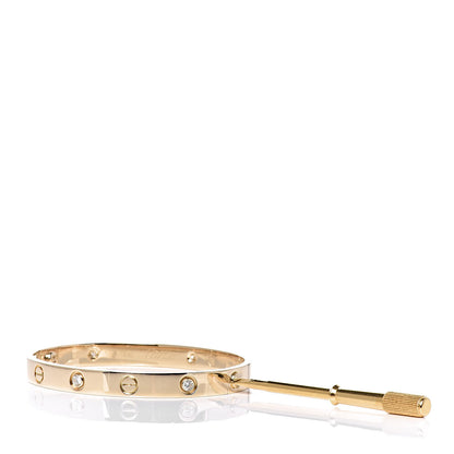 Cartier 18K Yellow Gold 6 Diamond LOVE Bracelet 17 7 of 8