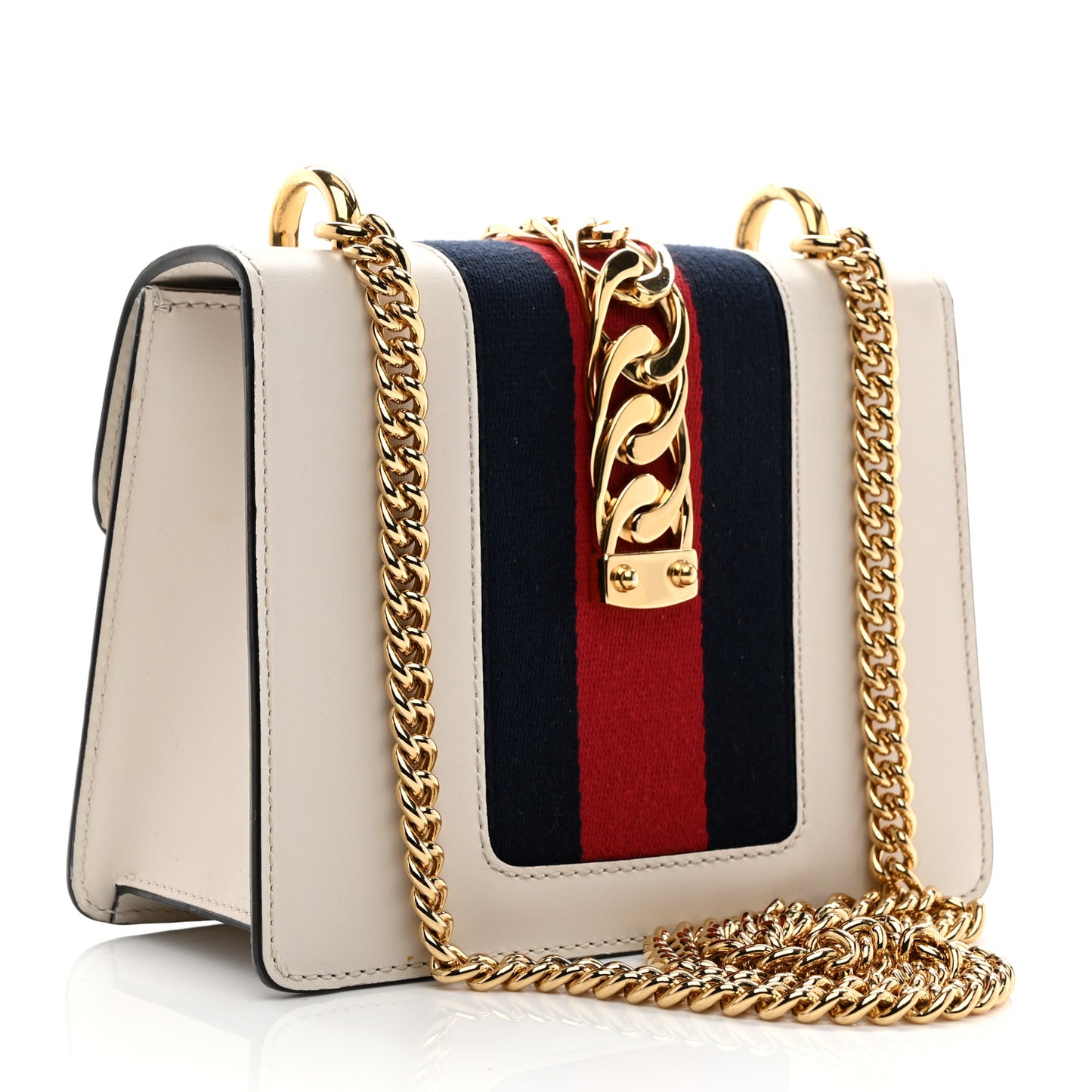 Calfskin Mini Sylvie Chain Shoulder Bag White