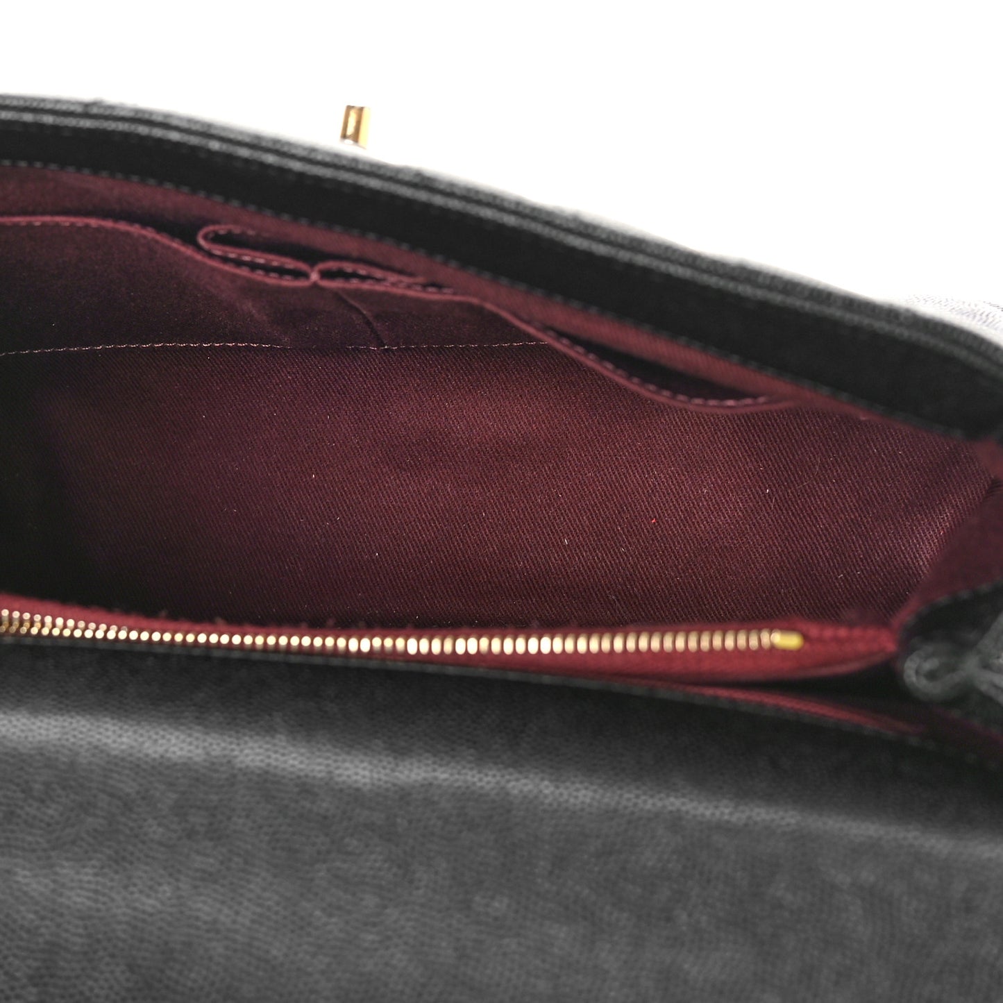 Caviar Chevron Quilted Small Coco Handle Flap Black