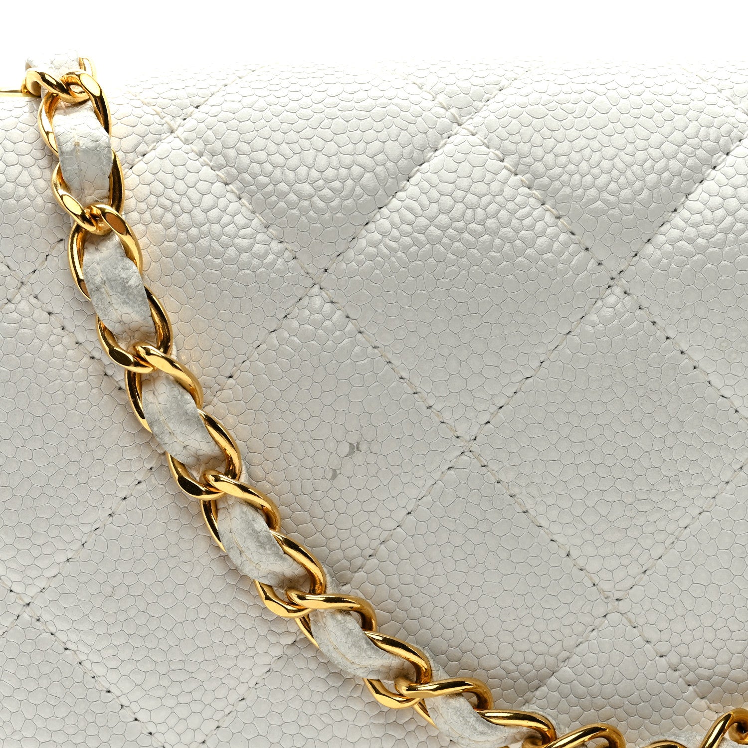 Chanel Caviar Quilted Medium Single Flap White 10 of 11