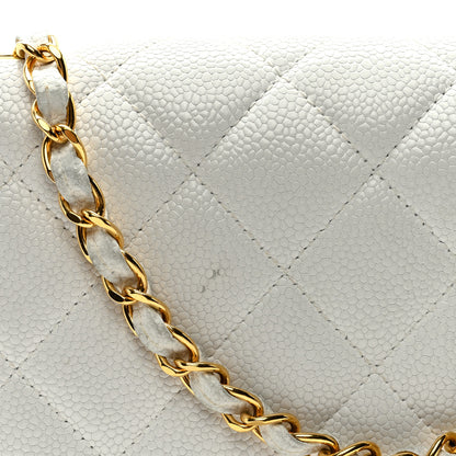 Chanel Caviar Quilted Medium Single Flap White 10 of 11
