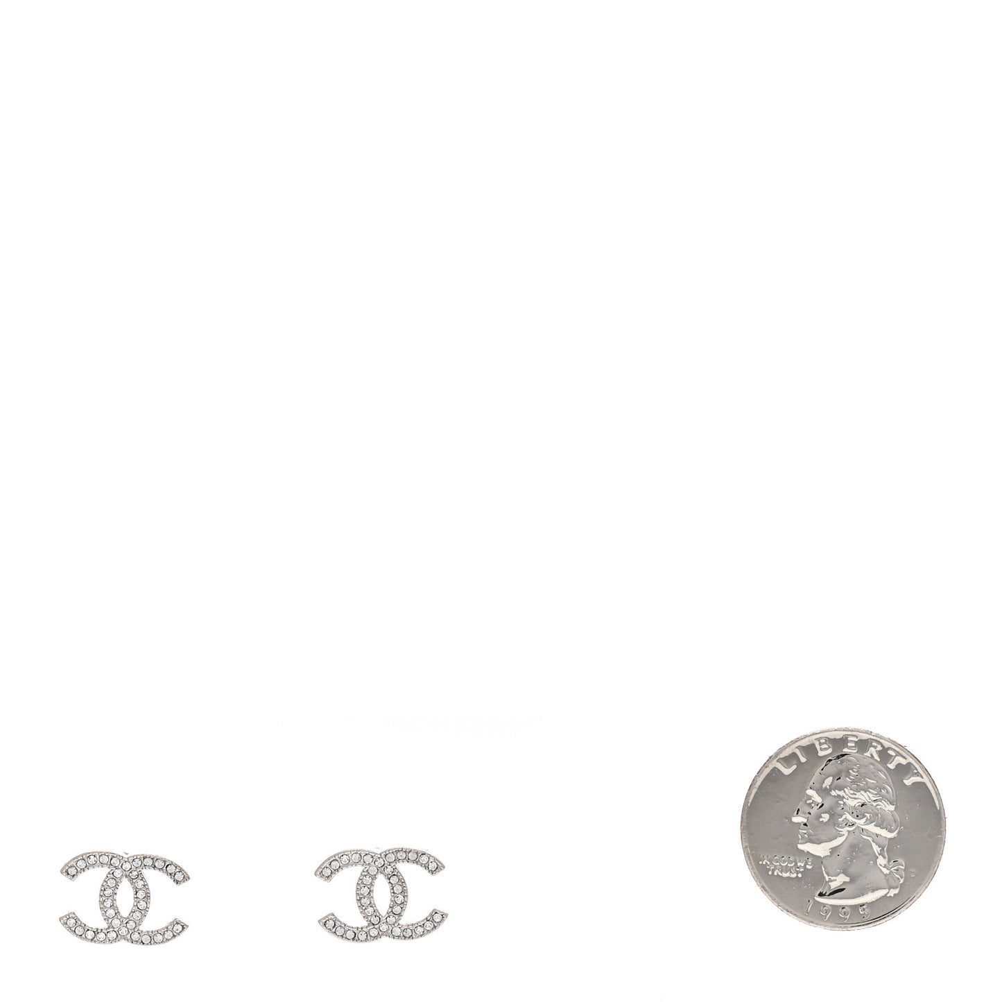 Crystal Mini CC Earrings Silver