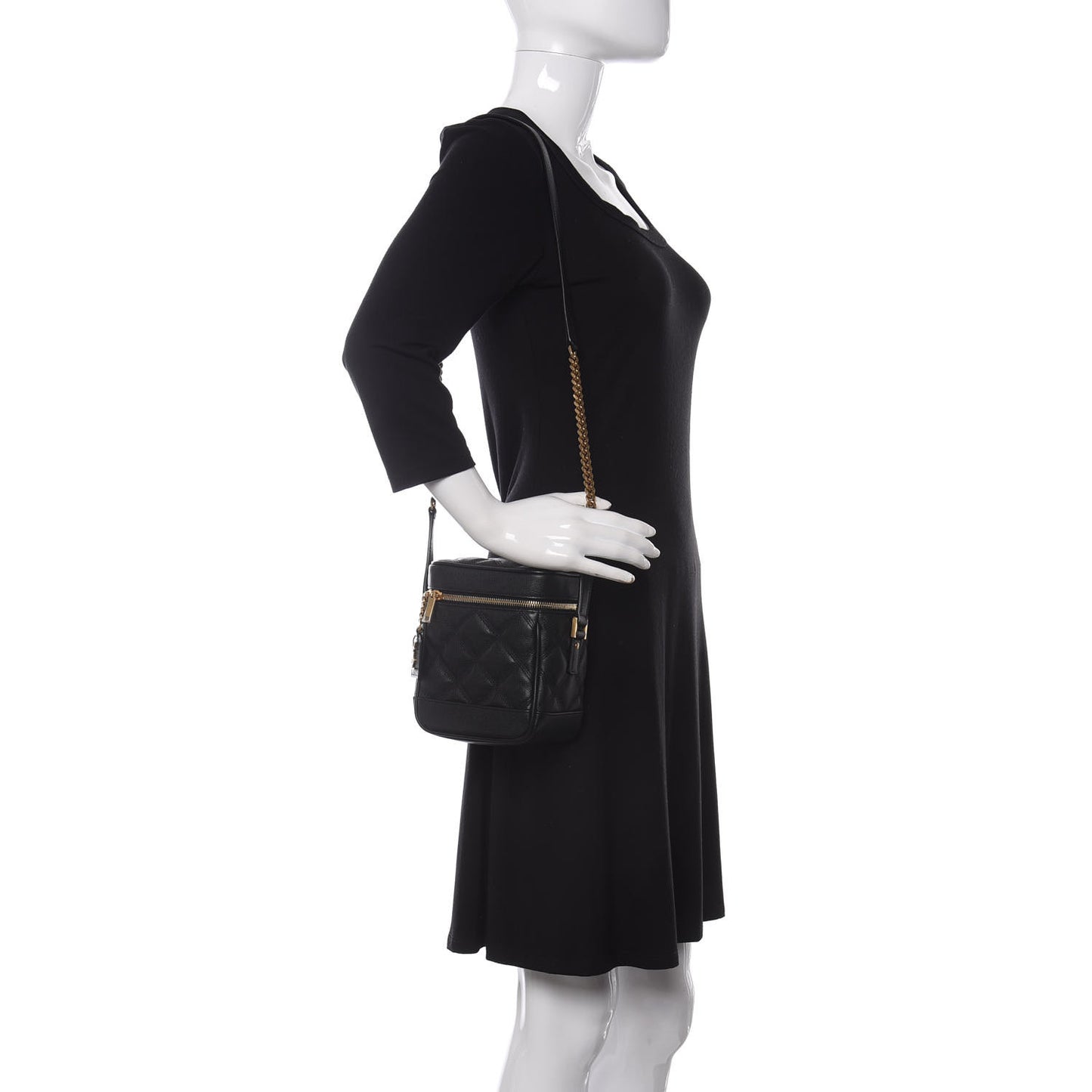 Grain de Poudre Quilted 80's Vanity Bag Black