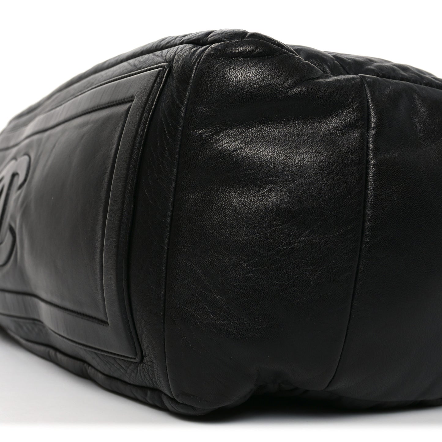 Lambskin Quilted Extra Large Coco Cocoon Reversible Tote Black