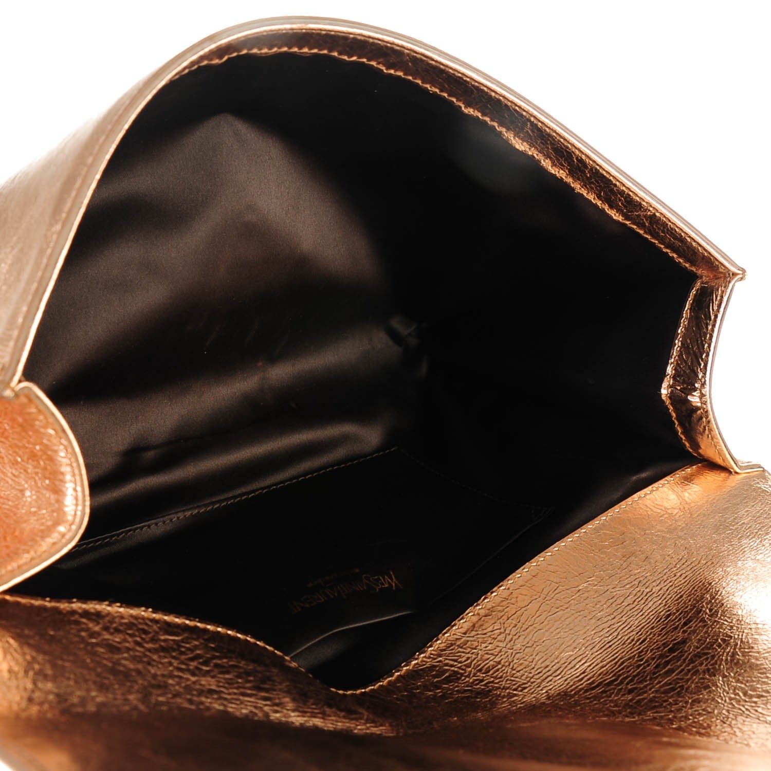 Saint Laurent Metallic Calfskin Large Belle De Jour Clutch Rose Gold 5 of 7