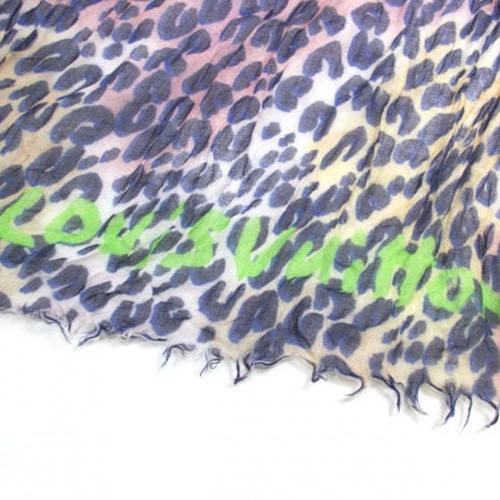 Leopard Spray Stole Blue