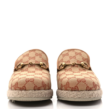 Gucci GG Monogram Womens Fria Horsebit Loafers 40 Beige Ruggine 2 of 8