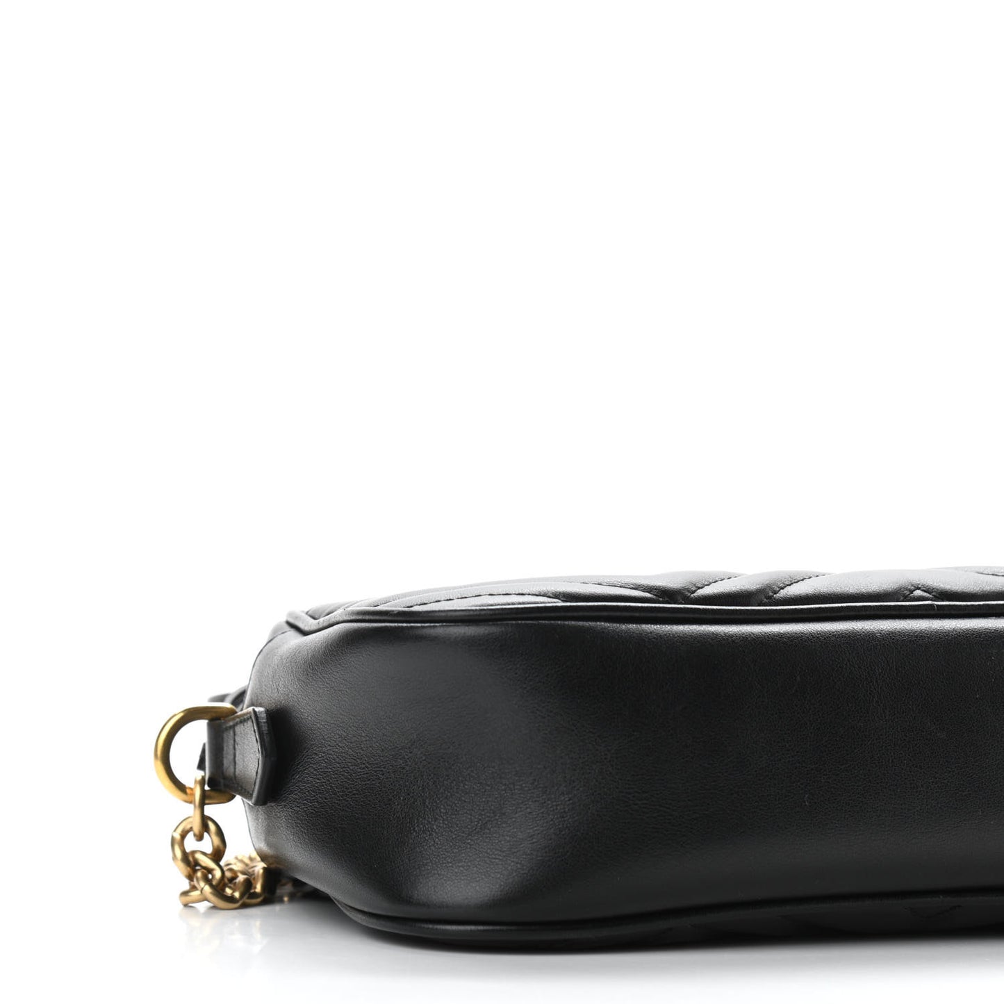 Calfskin Matelasse Small GG Marmont Chain Shoulder Bag Black