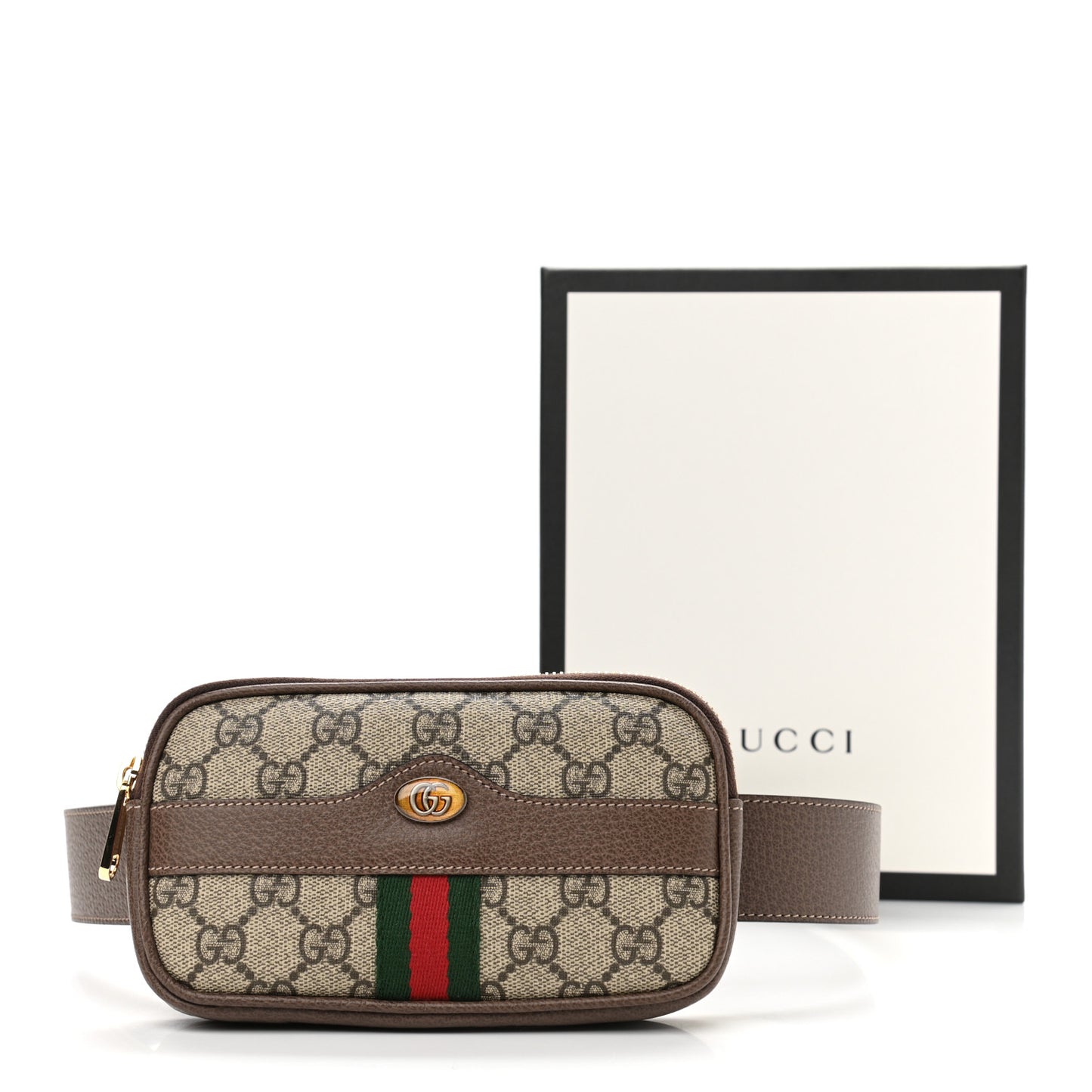 GG Supreme Monogram Ophidia Belted iPhone Case 85 34 Dark Brown