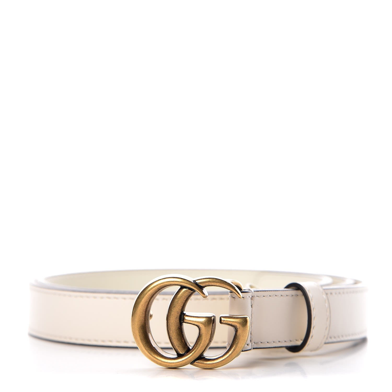 Gucci Calfskin Double G 20mm Belt 85 34 Mystic White 1 of 7