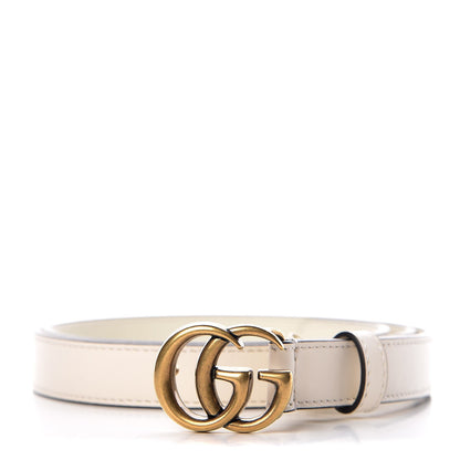Gucci Calfskin Double G 20mm Belt 85 34 Mystic White 1 of 7