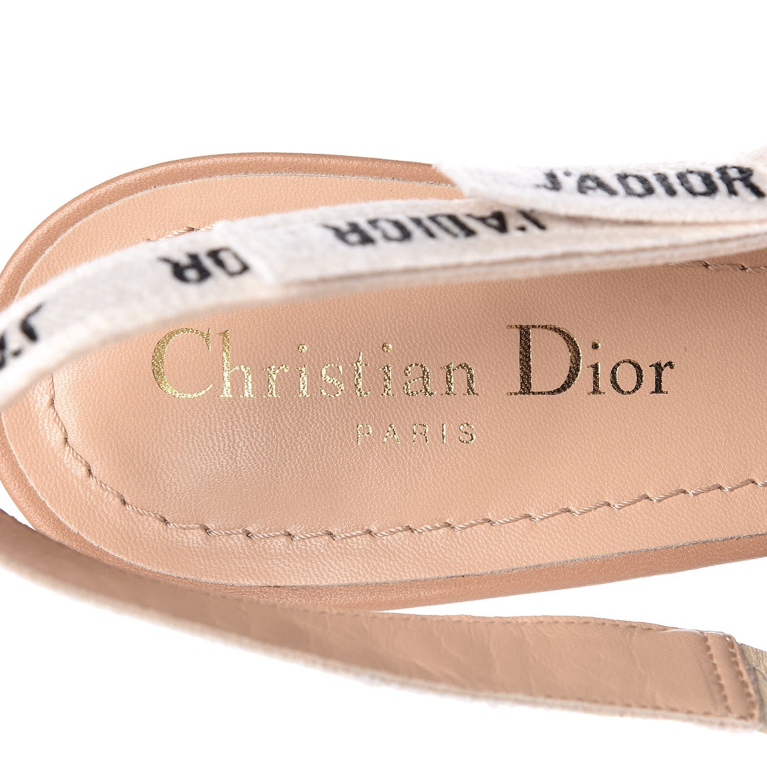 Christian Dior Lambskin Ribbon Flower Embroidered J'Adoir Slingback 65mm Pumps 39 Nude 7 of 8