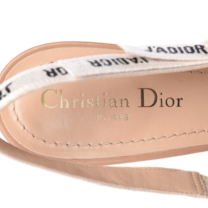 Christian Dior Lambskin Ribbon Flower Embroidered J'Adoir Slingback 65mm Pumps 39 Nude 7 of 8