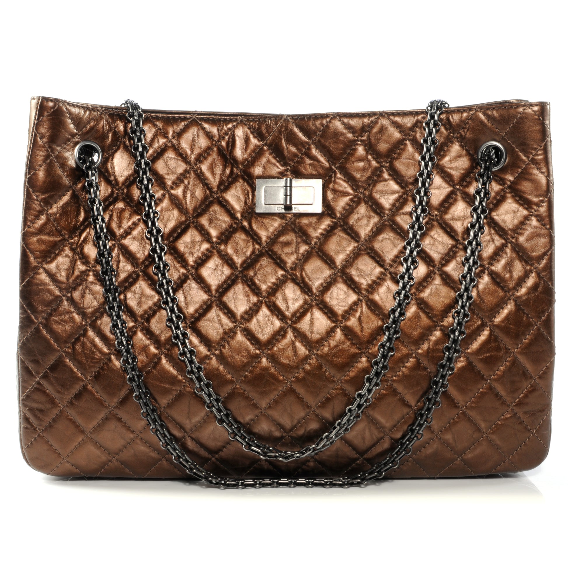 Chanel Aged Calfskin Reissue 2.55 Tote Bronze 1 of 9