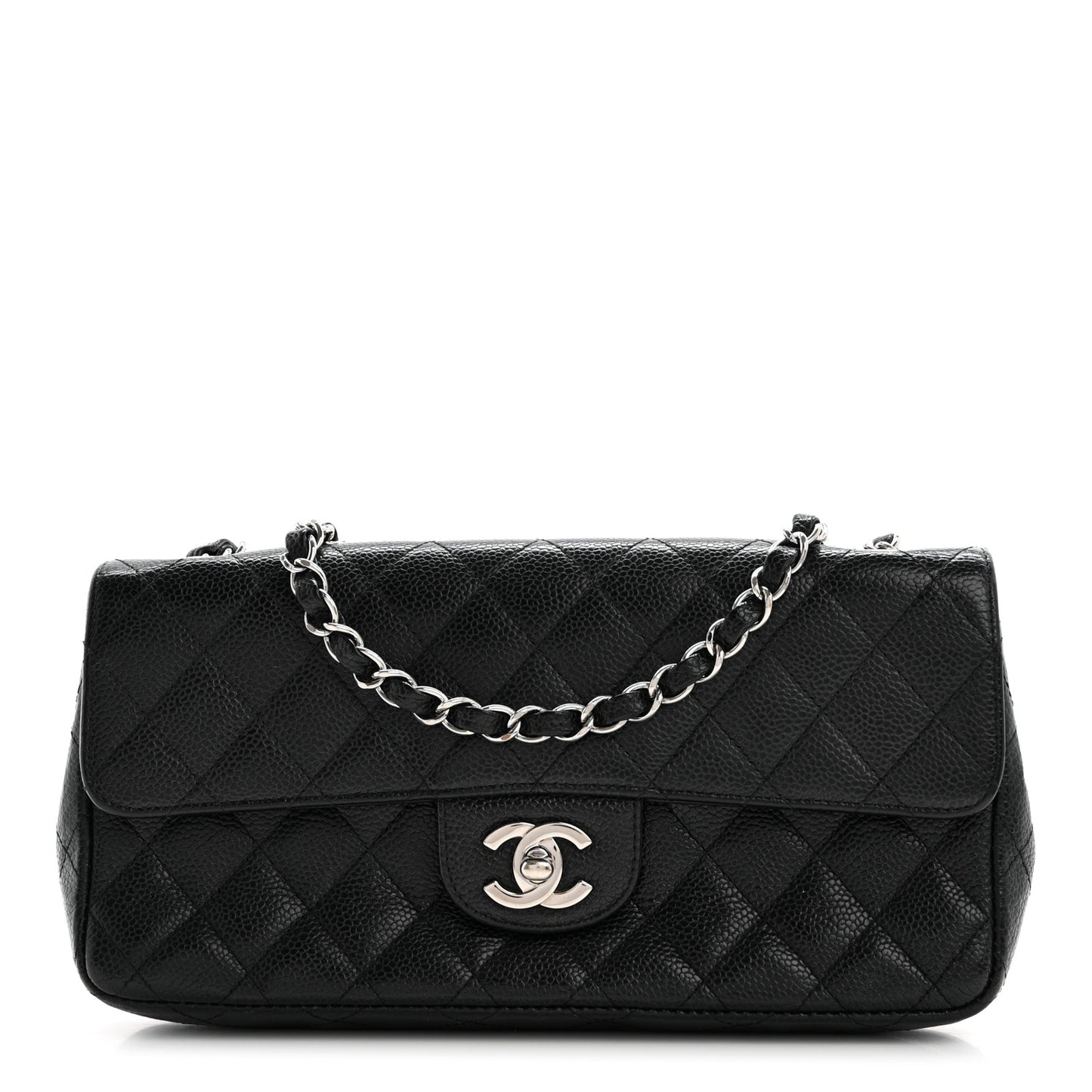 Caviar Quilted East West Flap Black