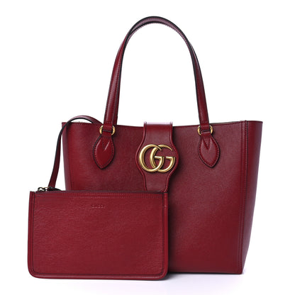 Gucci New Sakai Calfskin Lux Small Dahlia Tote New Cherry Red 1 of 14