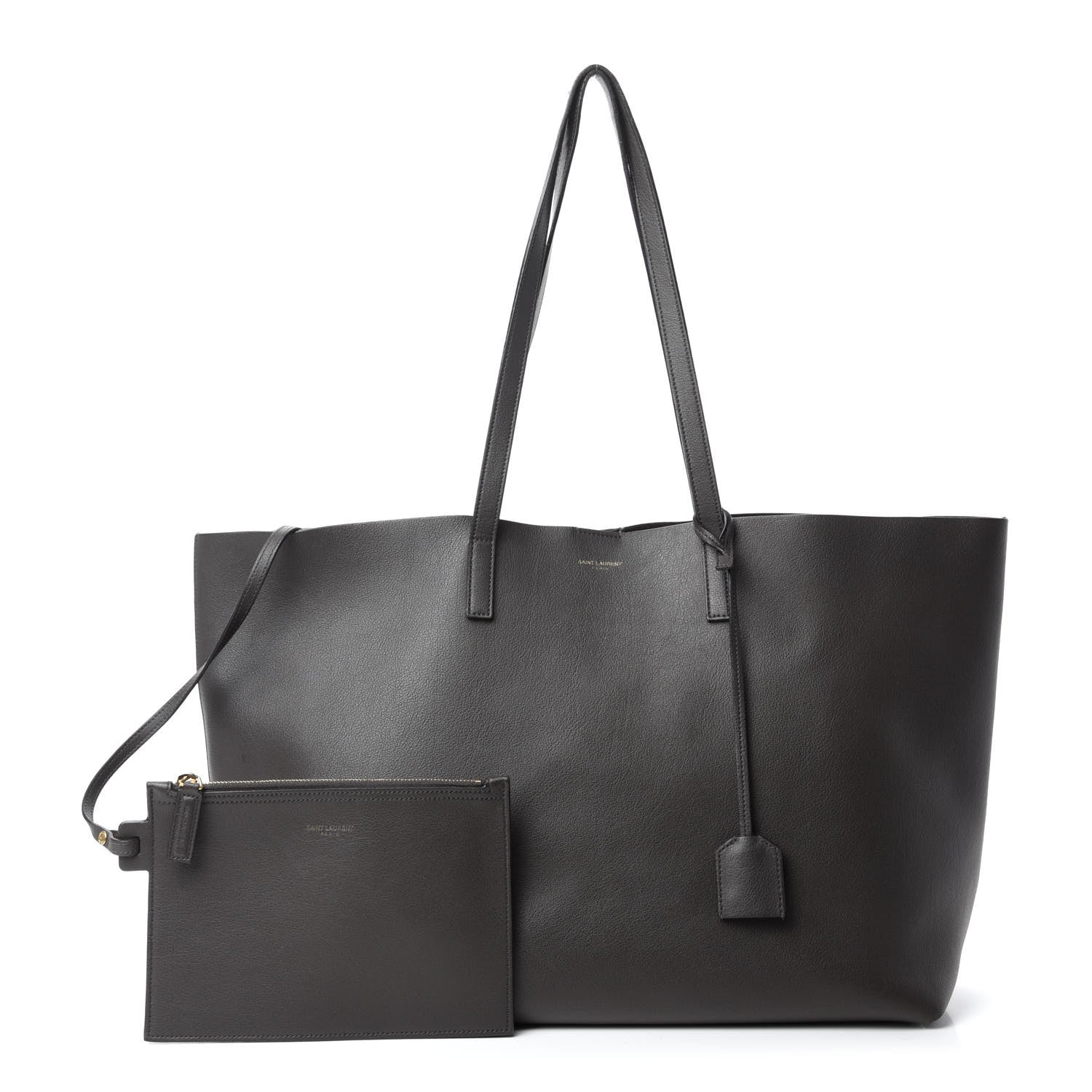 Saint Laurent Calfskin Large Shopping Tote Asphalt 1 of 10