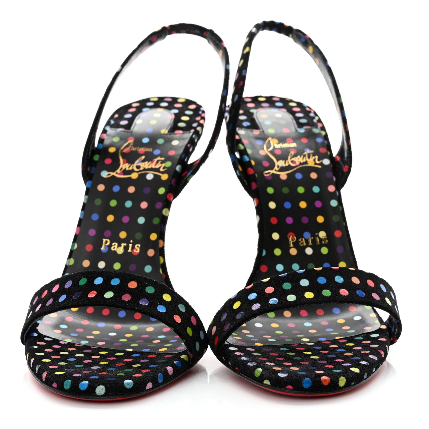 Christian Louboutin Suede O Marylin Sandals Heels 39 Black Multicolor 4 of 7