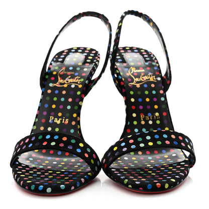 Christian Louboutin Suede O Marylin Sandals Heels 39 Black Multicolor 4 of 7