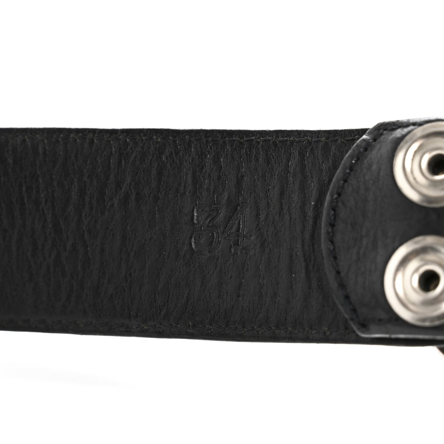 Calfskin Sterling Silver Cross Oval Belt 85 34 Black