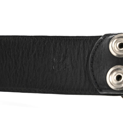 Chrome Hearts Calfskin Sterling Silver Cross Oval Belt 85 34 Black 6 of 9