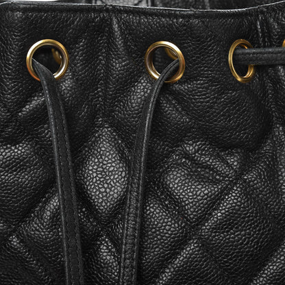 Chanel Caviar Quilted Drawstring Backpack Black 14 of 15
