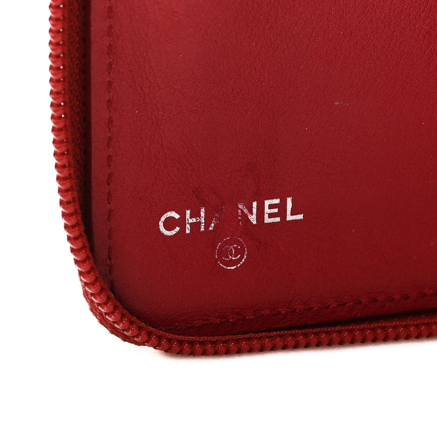 Caviar Large CC Timeless Zip Around Organizer Wallet Red