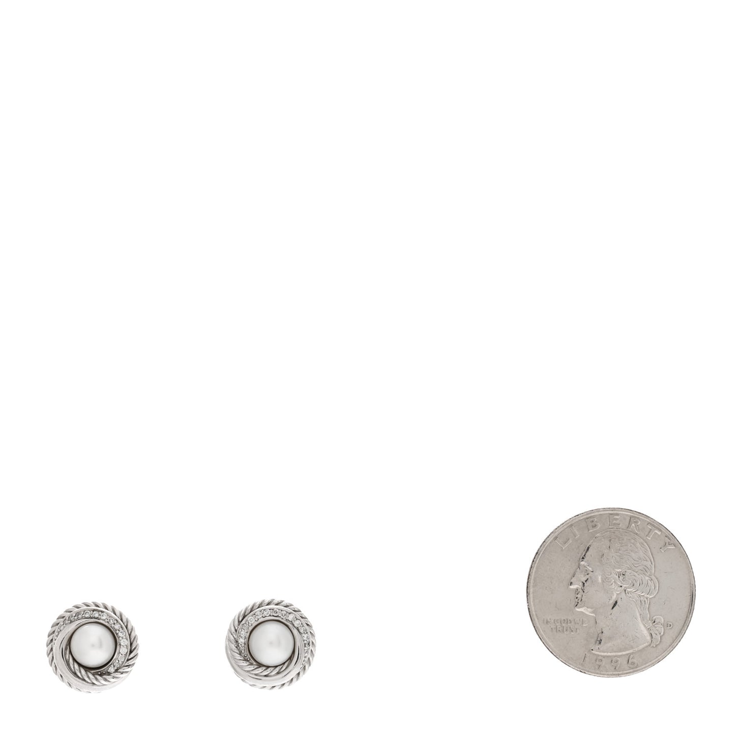 Sterling Silver Diamond Freshwater Pearl Crossover Earrings