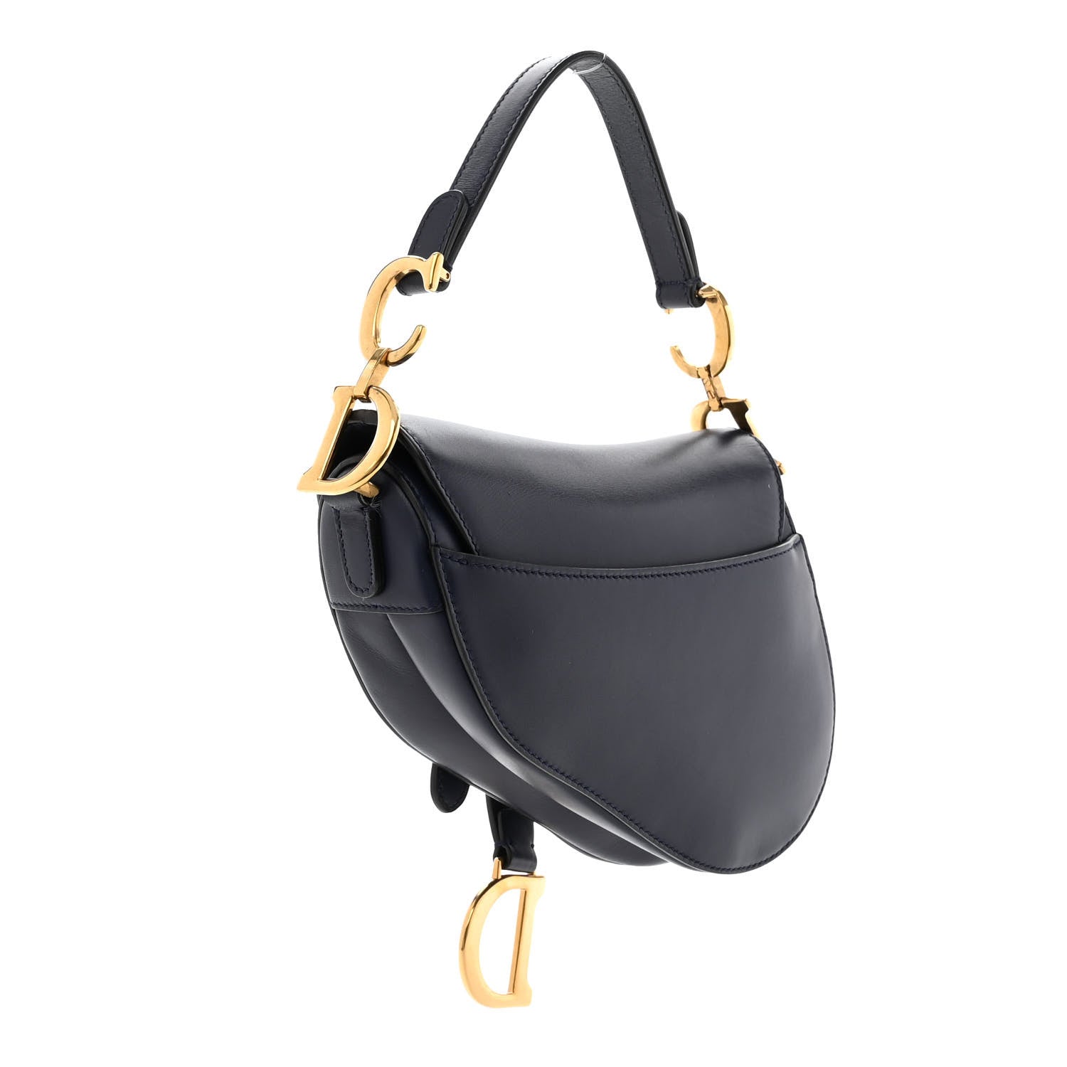 Christian Dior Grained Calfskin Mini Saddle Bag Navy 3 of 10