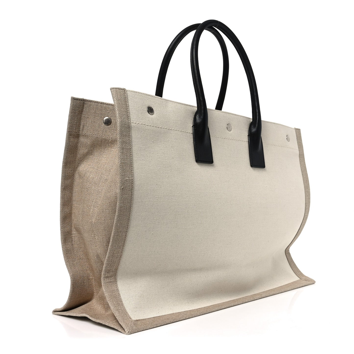 Linen Calfskin Rive Gauche Tote Optic White