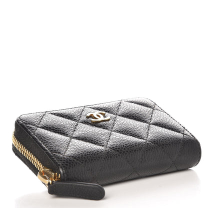 Chanel Caviar Quilted Zip Coin Purse Black 5 of 21