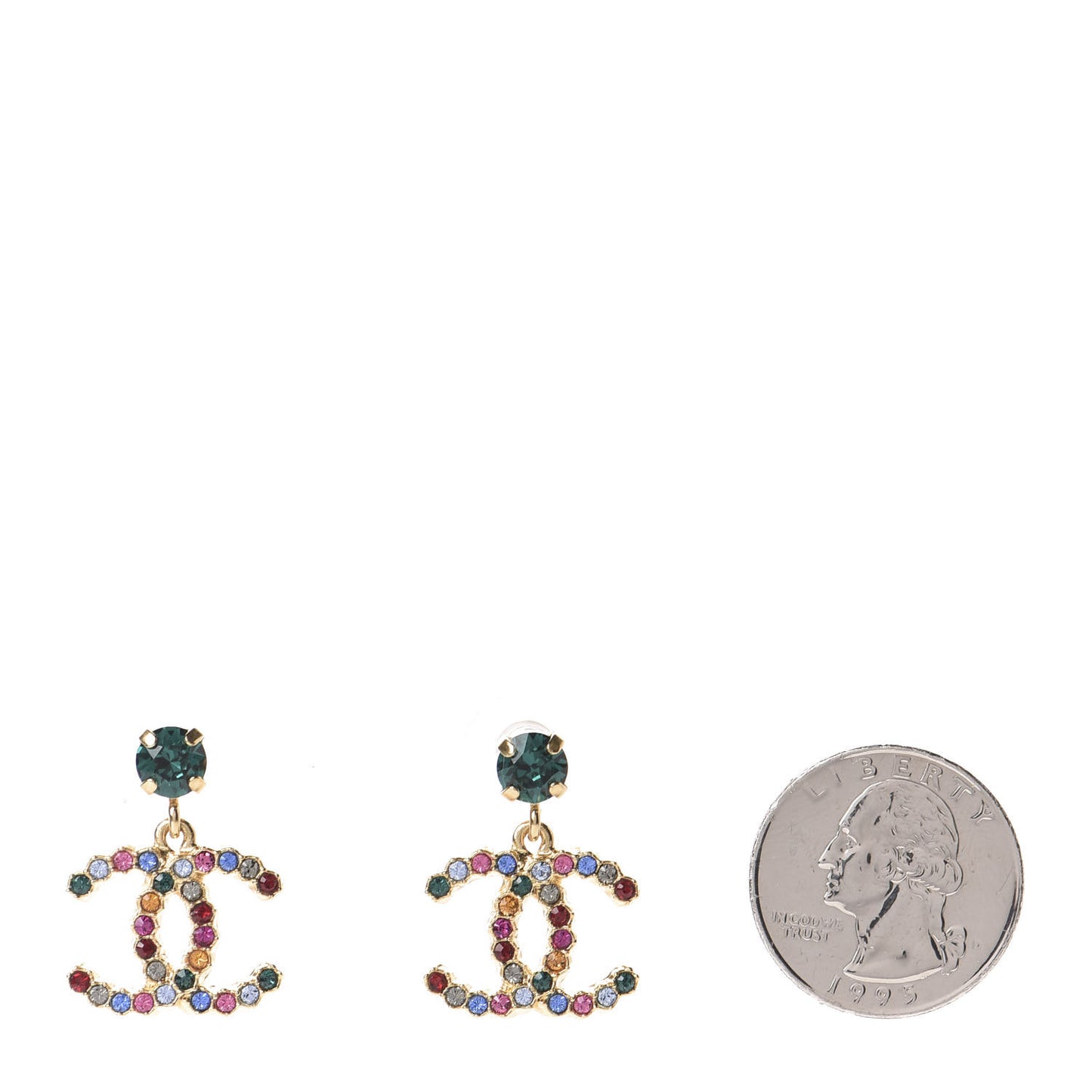Crystal Over The Rainbow CC Drop Earrings Gold Multicolor