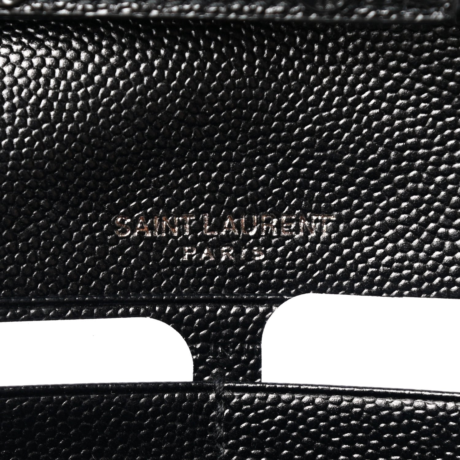 Saint Laurent Grain De Poudre Matelasse Chevron Monogram Chain Wallet Black 7 of 12
