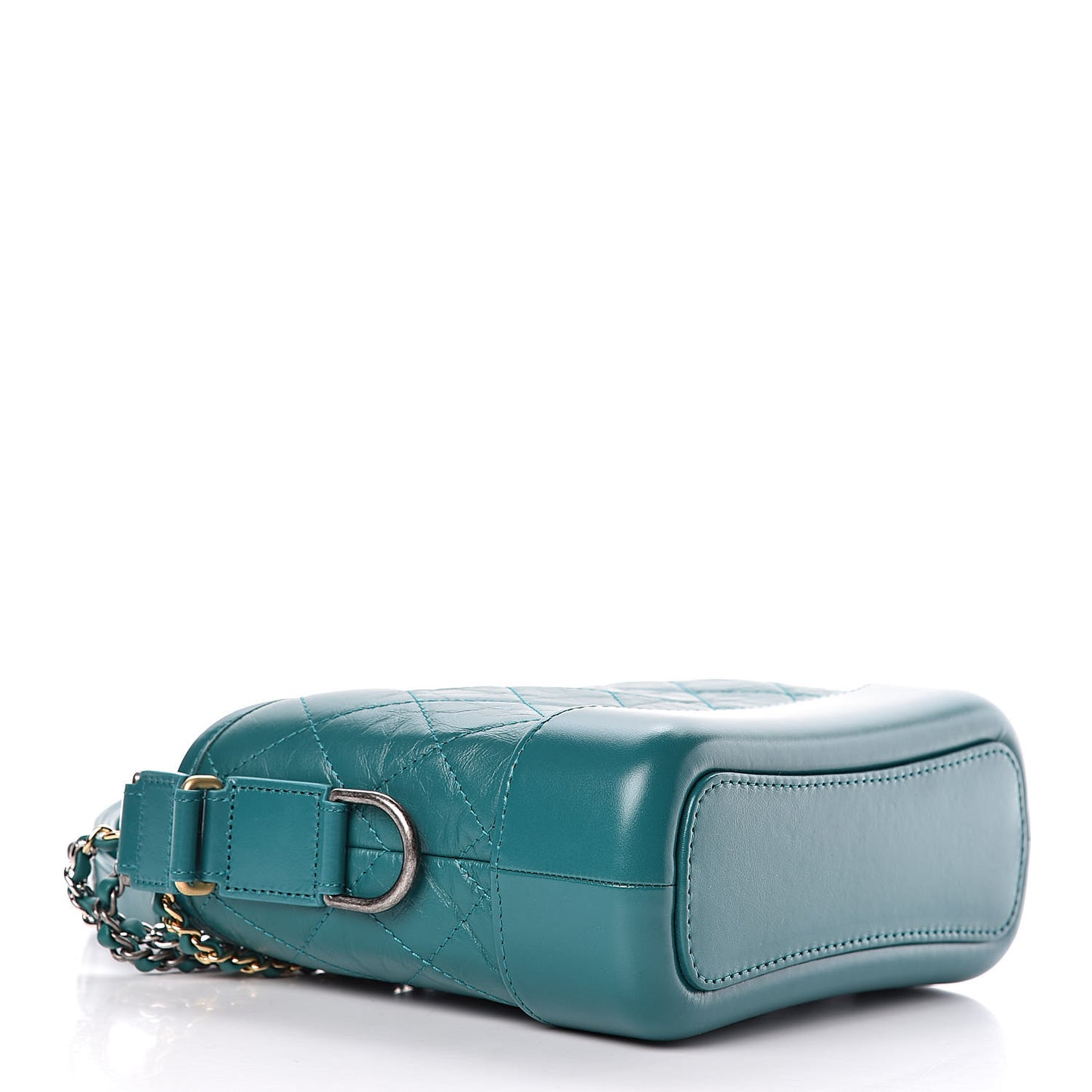 Aged Calfskin Quilted Small Gabrielle Hobo Turquoise