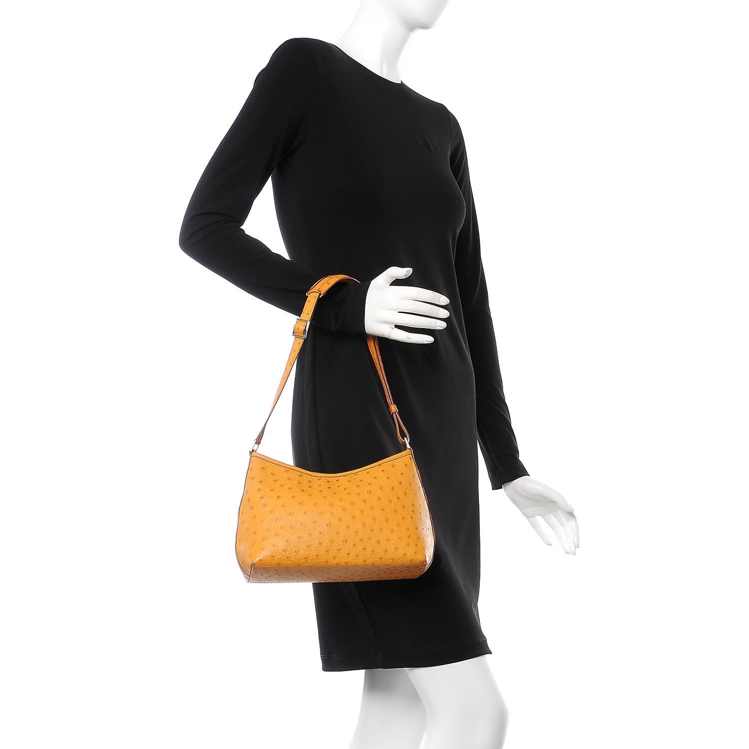 Hermes Ostrich Berlingot 23 PM Saffron 2 of 7