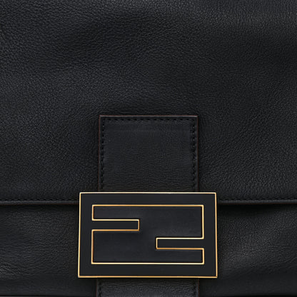 Fendi Vitello Flamingo Enamel Big Forever Mama Baguette Black 7 of 12