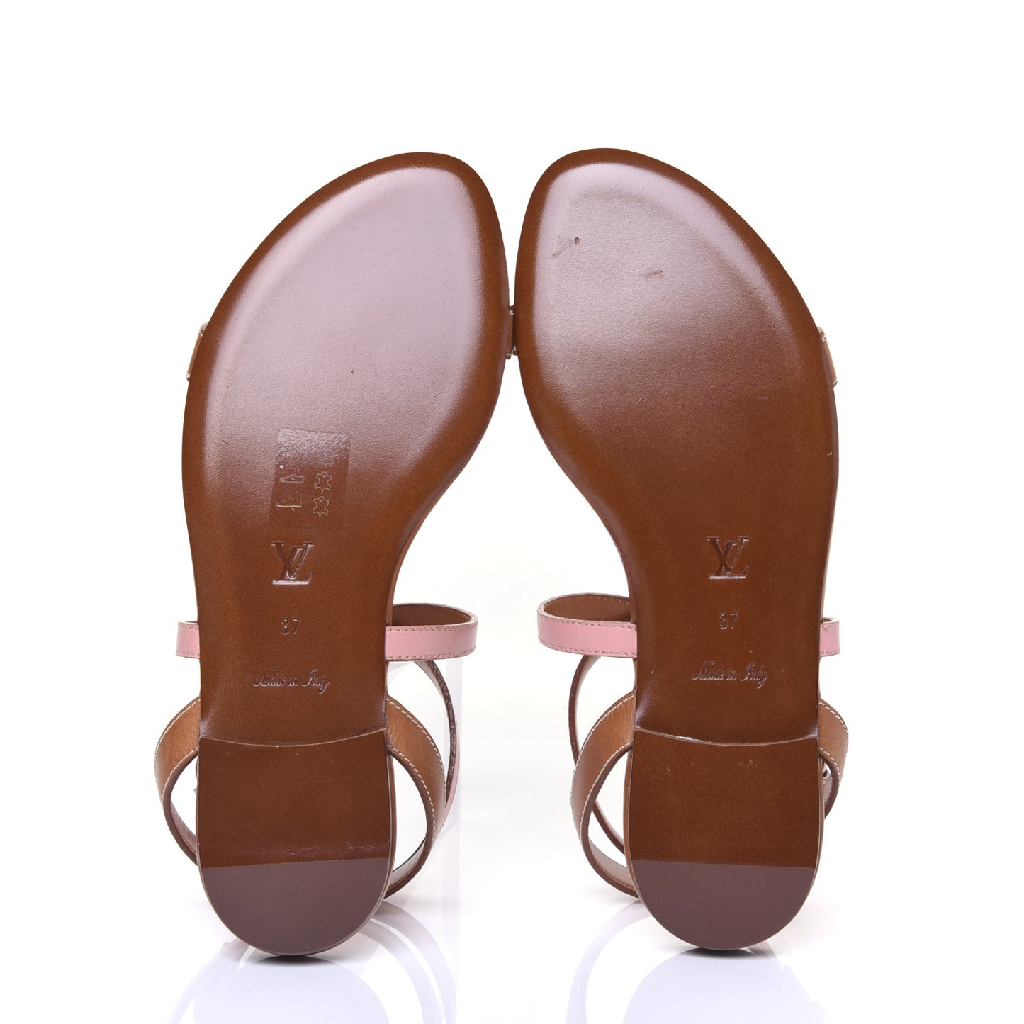 Calfskin Farenheit Flat Sandals 37 Pink