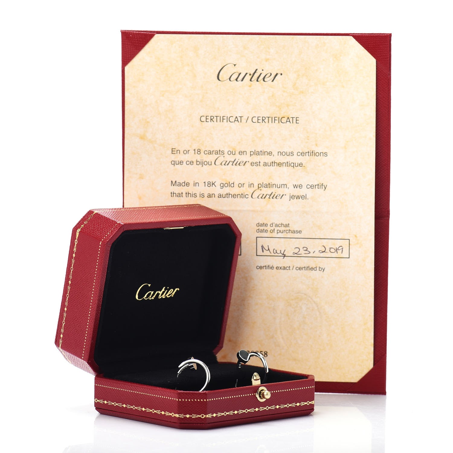 Cartier 18K White Gold Juste Un Clou Hoop Earrings 5 of 5