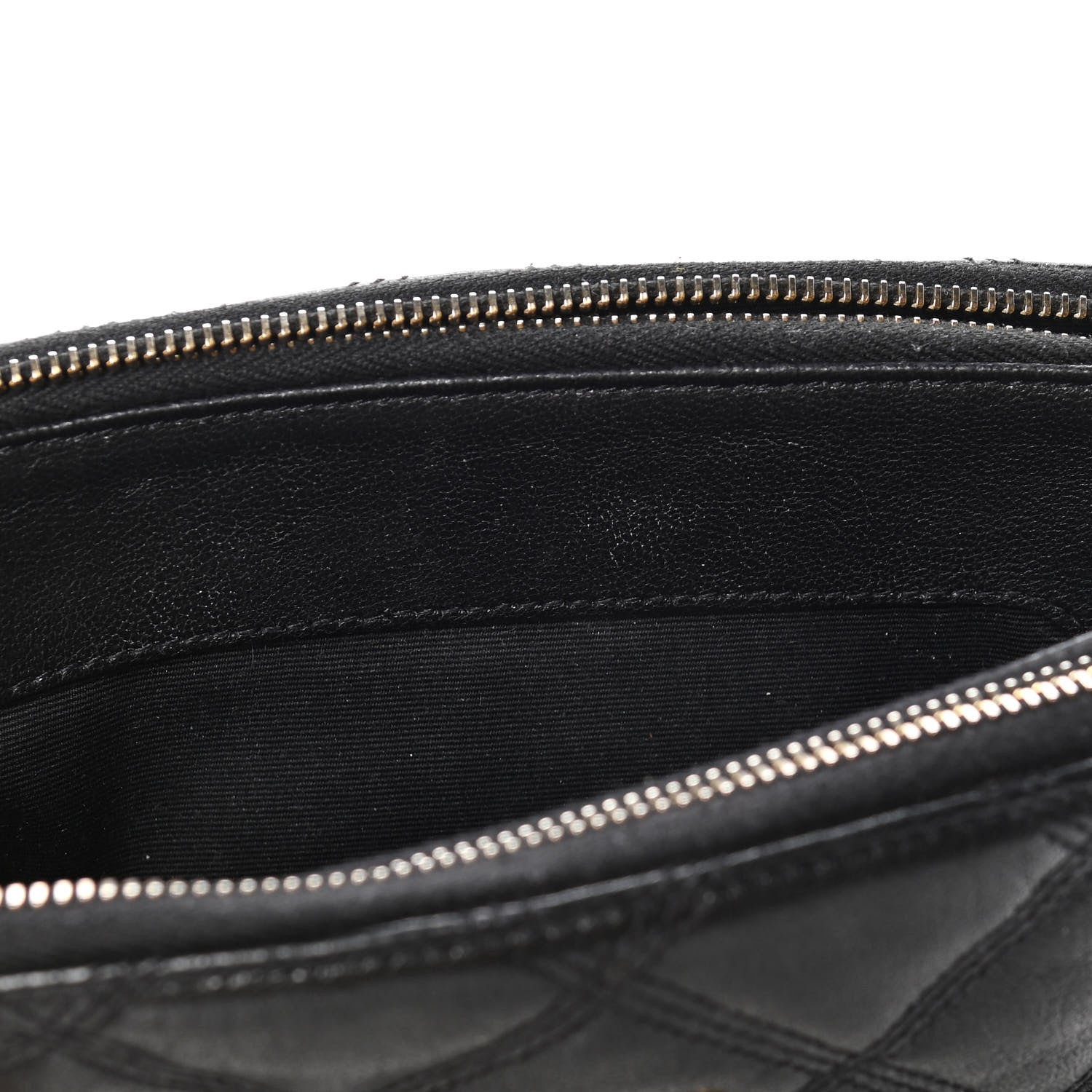 Saint Laurent Grained Lambskin Quilted Mini Becky Double Zip Bag Black 12 of 14