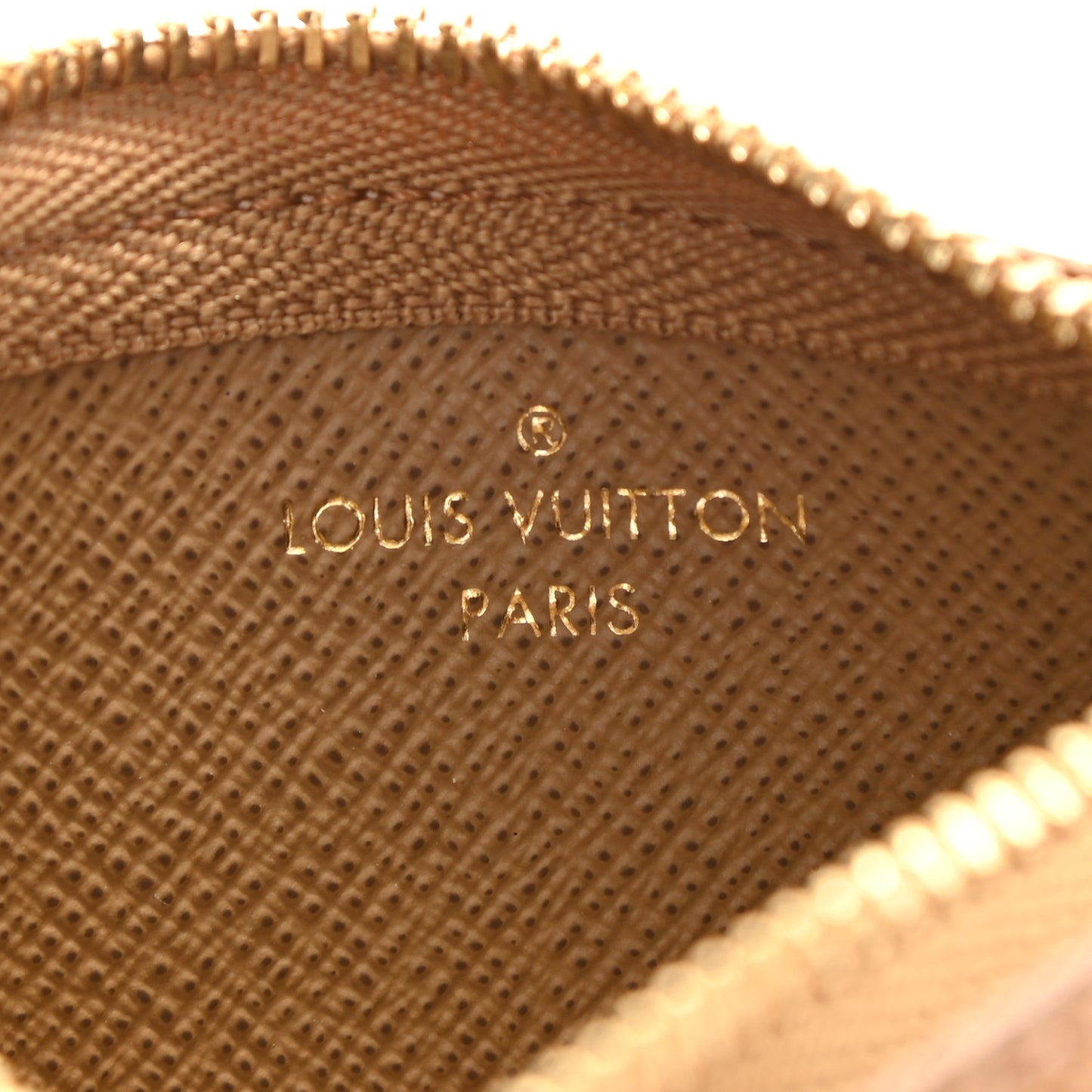 Metallic Monogram LV Garden Key Pouch Gold