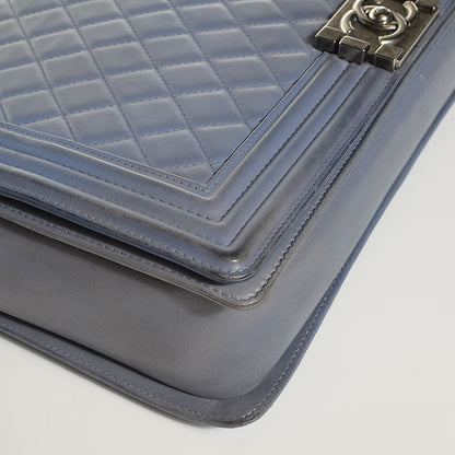 Chanel Lambskin Quilted Large Boy Flap Light Blue 9 of 10