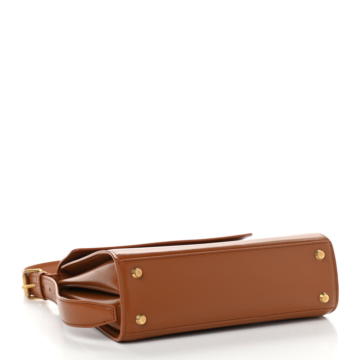 Shiny Box Calfskin Medium Ghost Shoulder Bag Camel